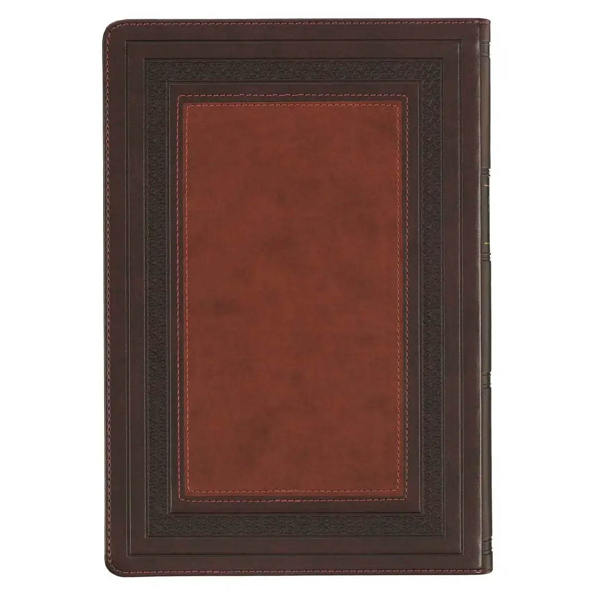 Burgundy & Saddle Tan Faux Leather Large Print King James Version Study Bible with Thumb Index