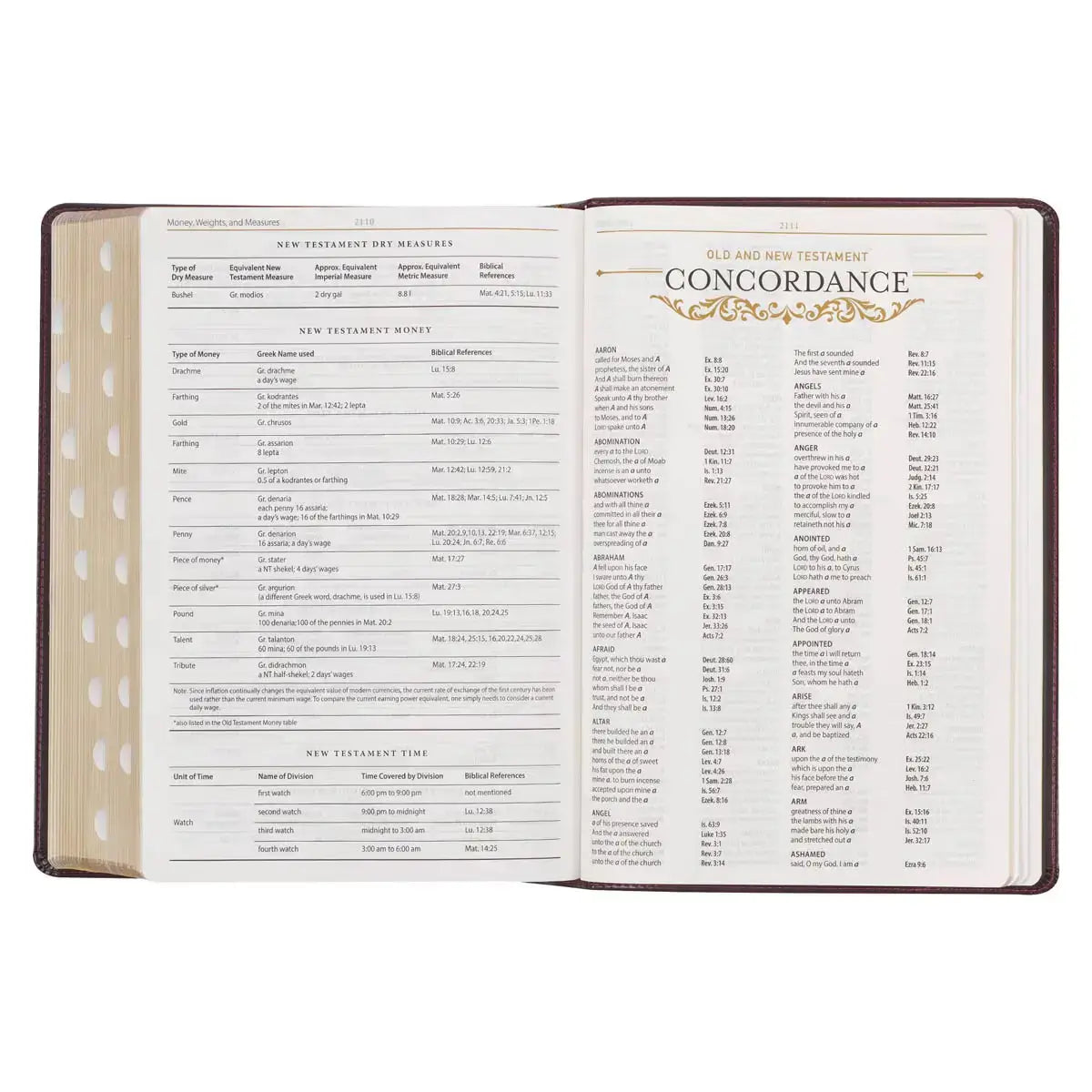 Burgundy & Saddle Tan Faux Leather Large Print King James Version Study Bible with Thumb Index
