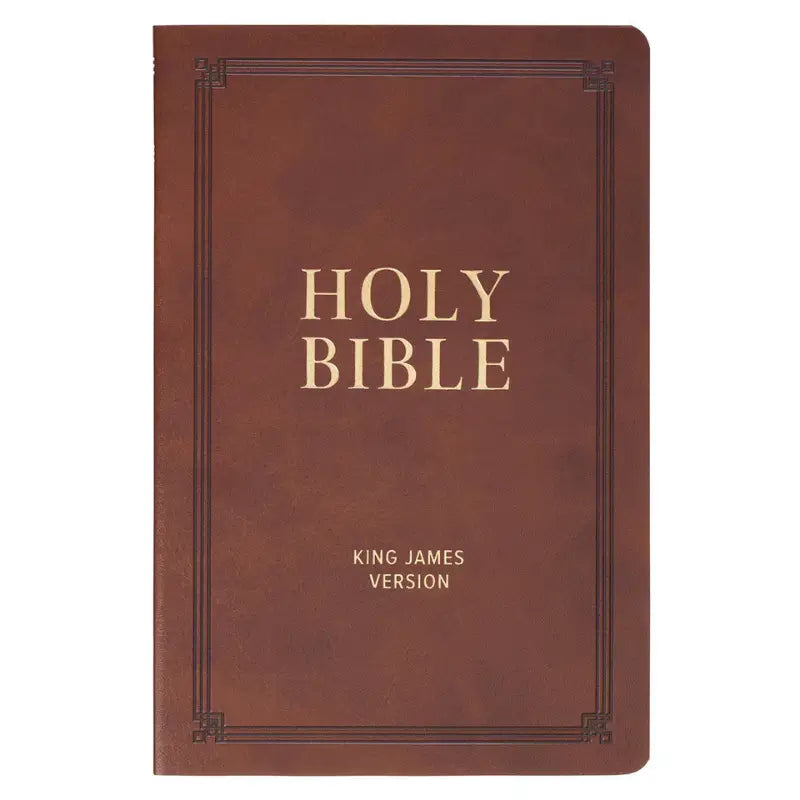 Chestnut Brown Faux Leather King James Version Gift Bible Main image