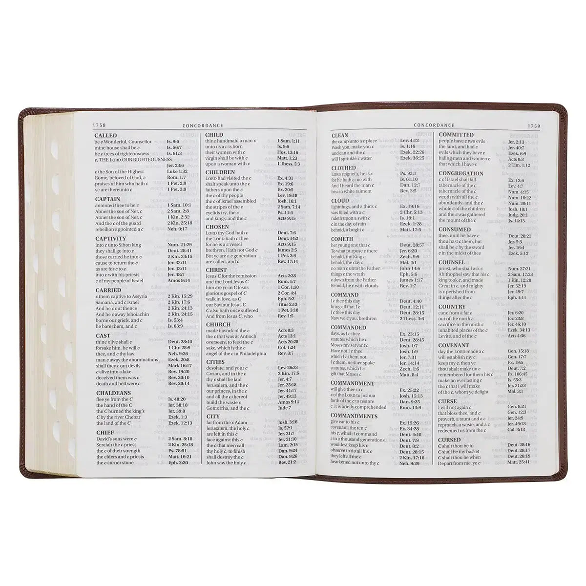 Chestnut Brown Faux Leather Super Giant Print King James Version Bible with Thumb Index