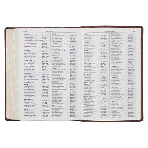Chestnut Brown Faux Leather Super Giant Print King James Version Bible with Thumb Index