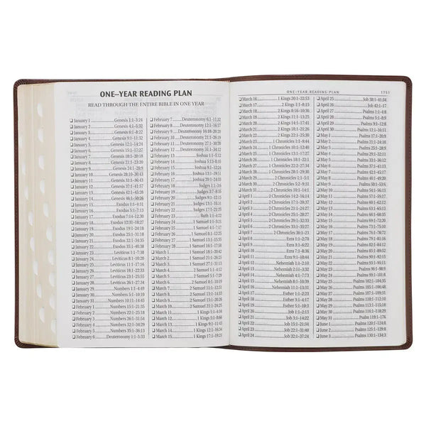 Chestnut Brown Faux Leather Super Giant Print King James Version Bible with Thumb Index
