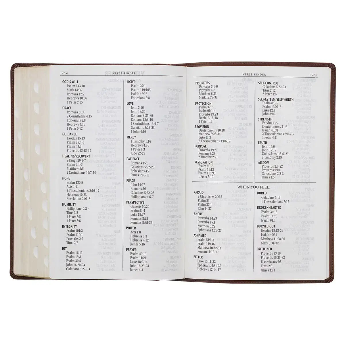 Chestnut Brown Faux Leather Super Giant Print King James Version Bible with Thumb Index