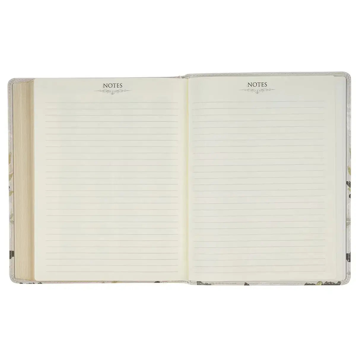 Cream Floral Faux Leather KJV Note-taking Bible - Psalm 91:4