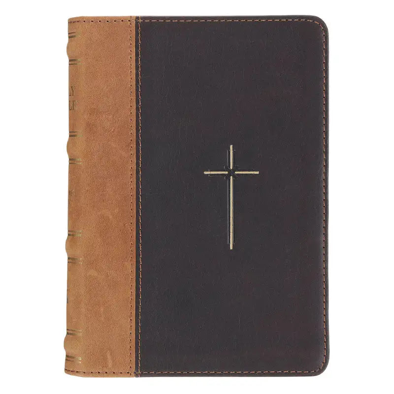 Cross Brown & Tan Genuine Leather Compact King James Version Bible Main image