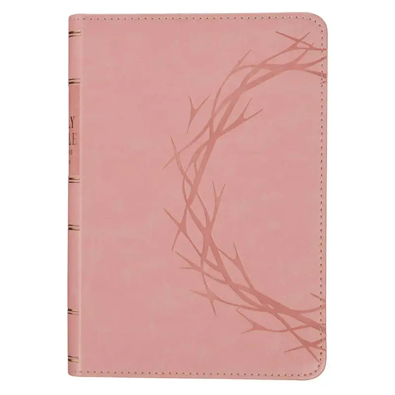 Crown of Thorns Pink faux Leather Large Print Compact King James Bible Main image