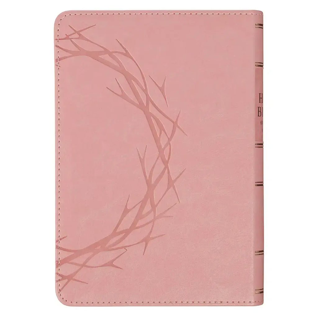 Crown of Thorns Pink faux Leather Large Print Compact King James Bible