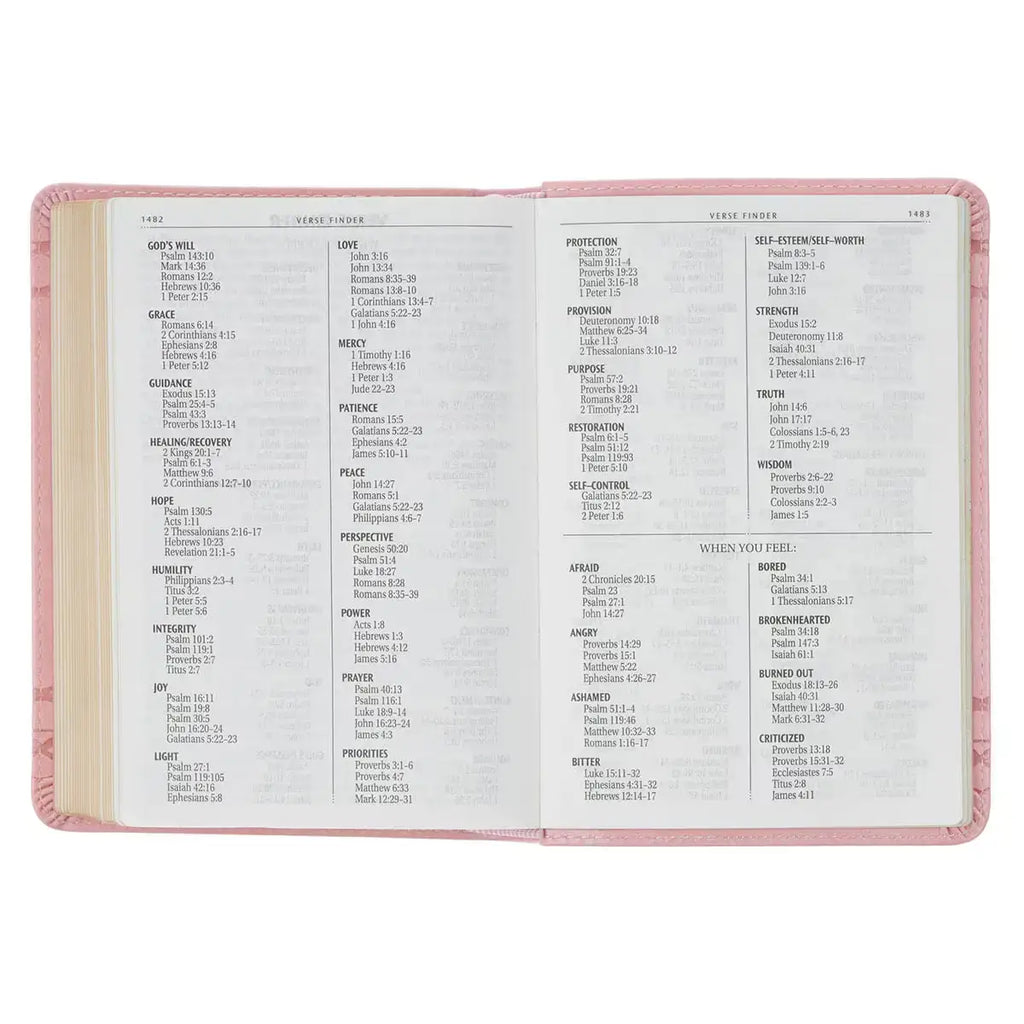 Crown of Thorns Pink faux Leather Large Print Compact King James Bible