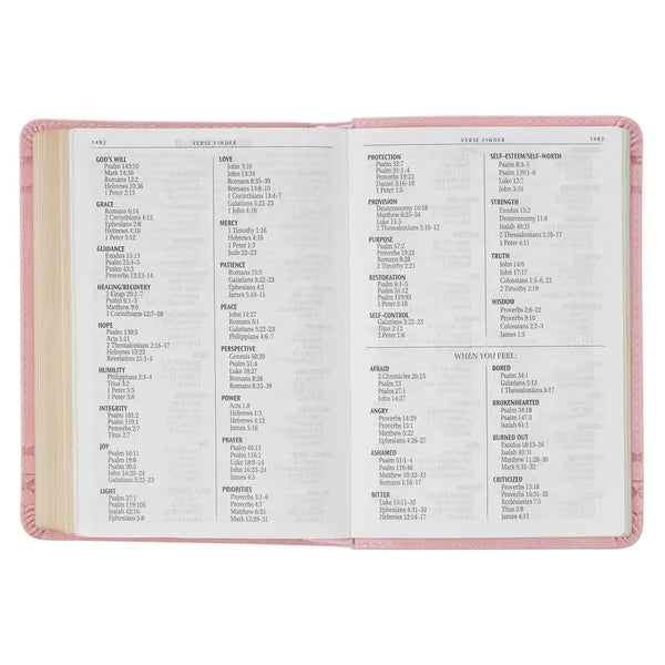 Crown of Thorns Pink faux Leather Large Print Compact King James Bible