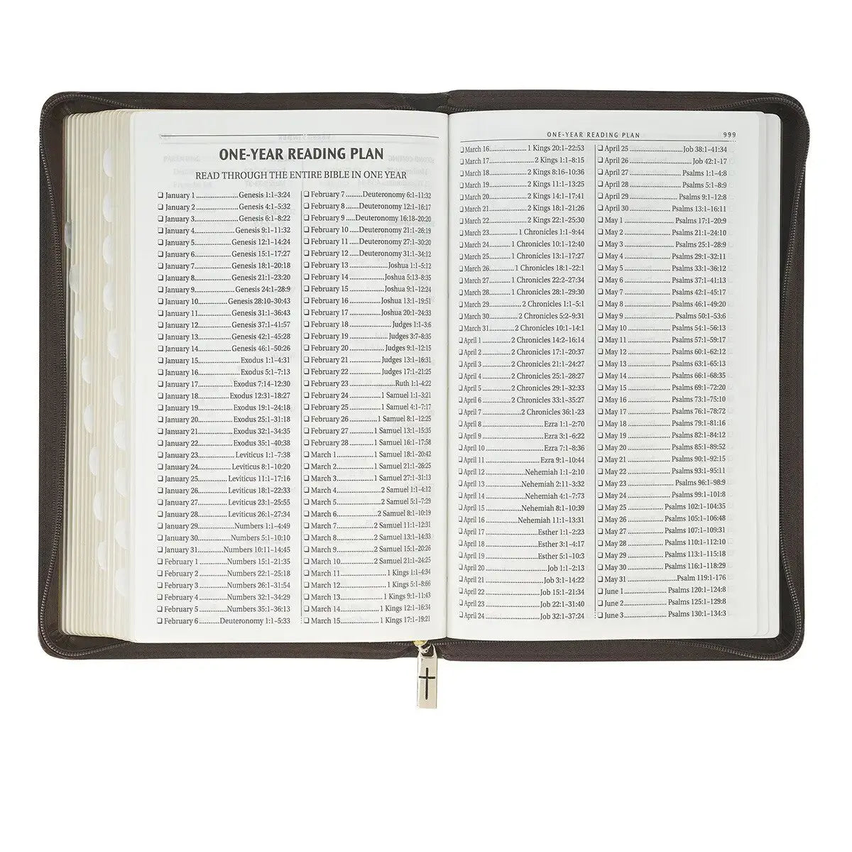 Crown of Thorns Two-Tone Brown Faux Leather King James Version Deluxe Gift Bible with Thumb Index & Zipper Closure