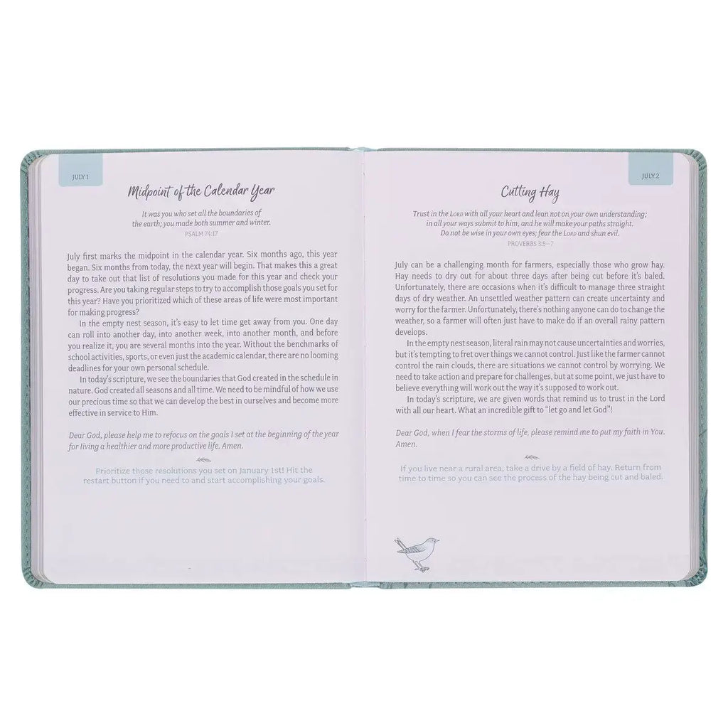Daily Hope for the Empty Nest Dusty Teal Faux Leather Devotional