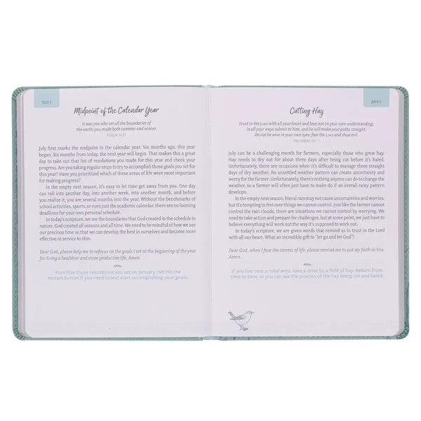 Daily Hope for the Empty Nest Dusty Teal Faux Leather Devotional