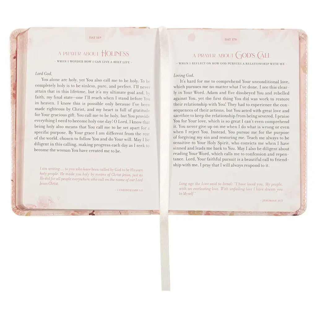 Daily Prayers for Women Pink Floral Faux Leather Devotional