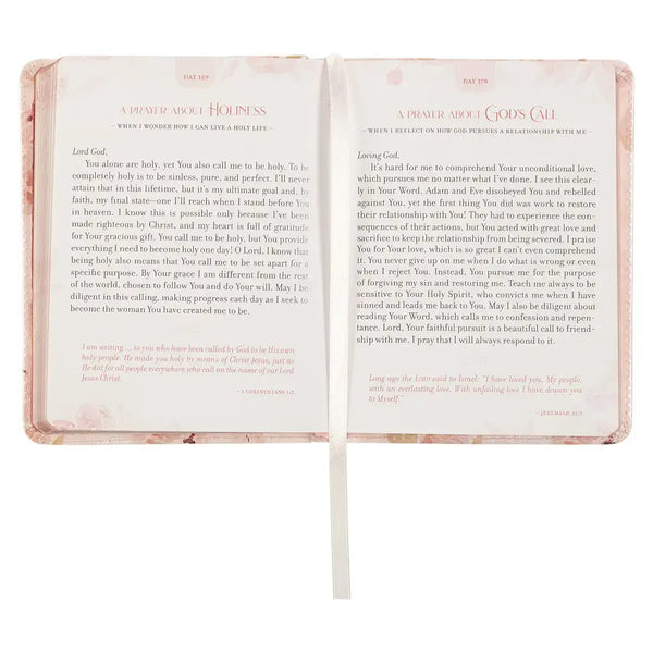 Daily Prayers for Women Pink Floral Faux Leather Devotional