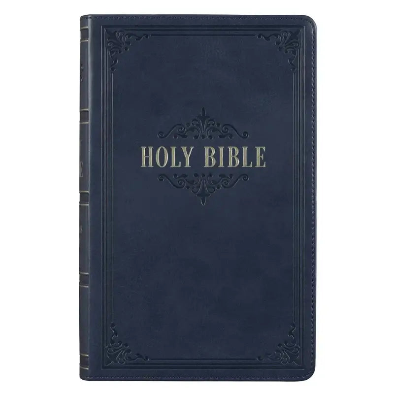 Dark Blue Faux Leather Giant Print Standard-size King James Version Bible with Thumb Index Main image