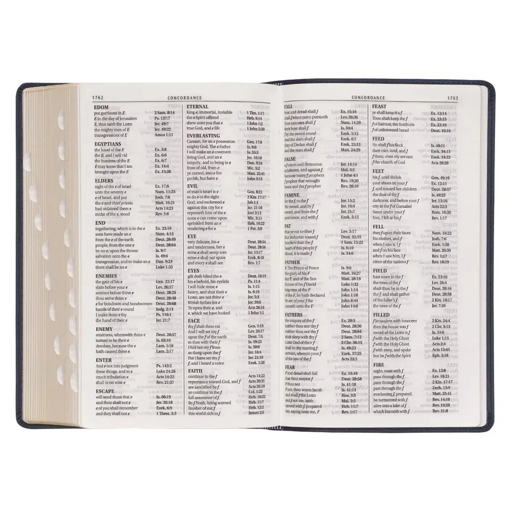 Dark Blue Faux Leather Giant Print Standard-size King James Version Bible with Thumb Index