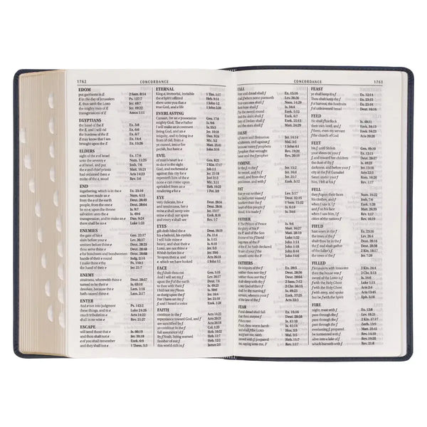 Dark Blue Faux Leather Giant Print Standard-size King James Version Bible with Thumb Index