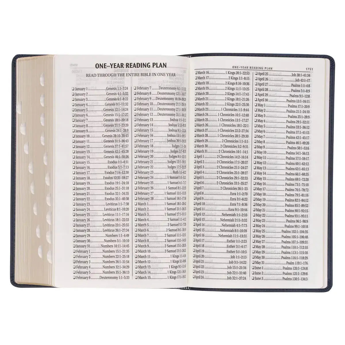 Dark Blue Faux Leather Giant Print Standard-size King James Version Bible with Thumb Index