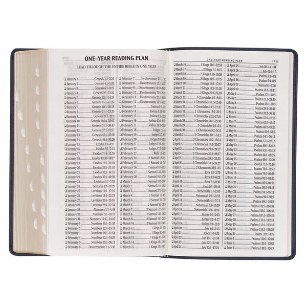 Dark Blue Faux Leather Giant Print Standard-size King James Version Bible with Thumb Index
