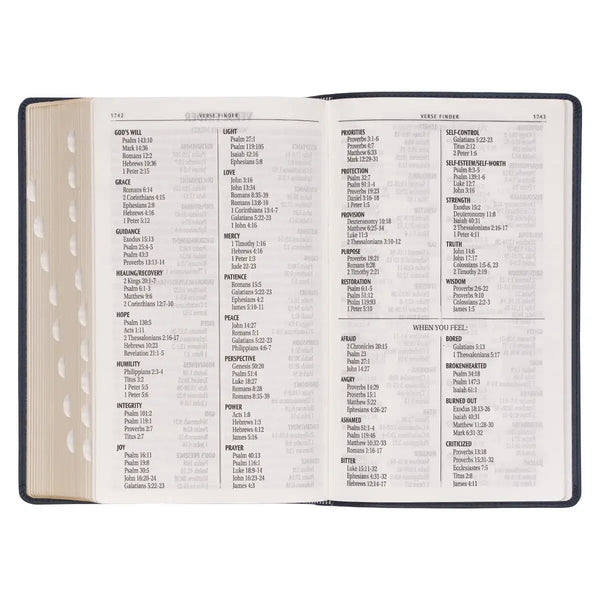 Dark Blue Faux Leather Giant Print Standard-size King James Version Bible with Thumb Index
