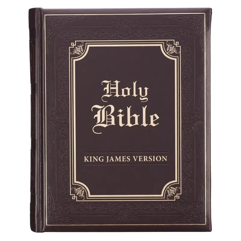 Dark Brown Faux Leather Hardcover King James Version Family Bible Main image