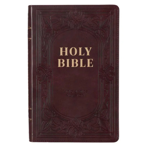 Dark Brown Faux Leather King James Version Deluxe Gift Bible with Thumb Index