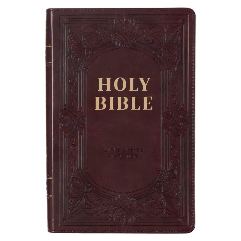 Dark Brown Faux Leather King James Version Deluxe Gift Bible with Thumb Index Main image