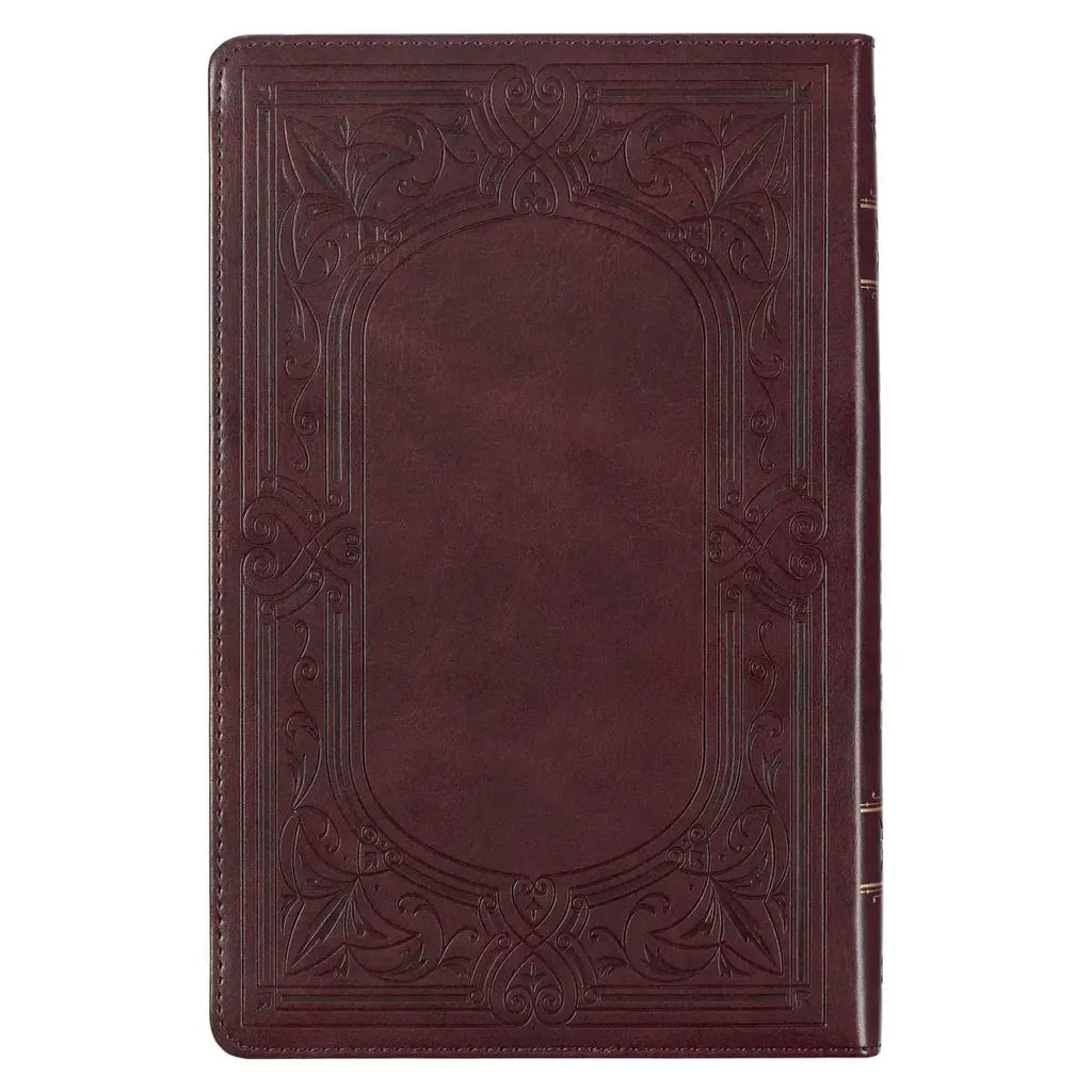 Dark Brown Faux Leather King James Version Deluxe Gift Bible with Thumb Index