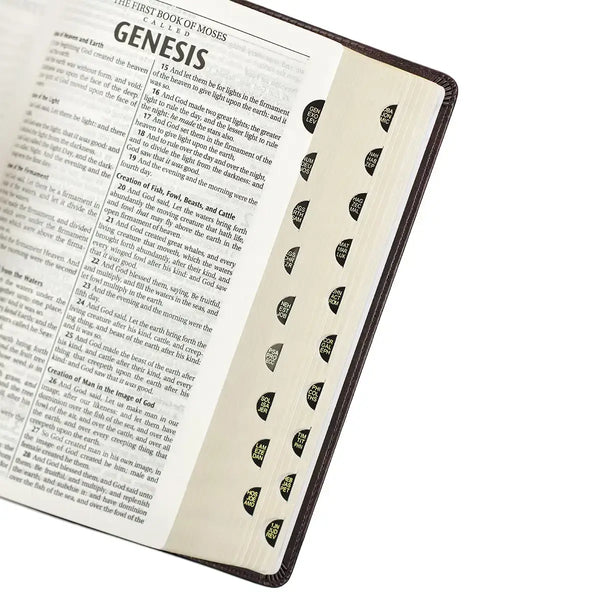 Dark Brown Faux Leather King James Version Deluxe Gift Bible with Thumb Index