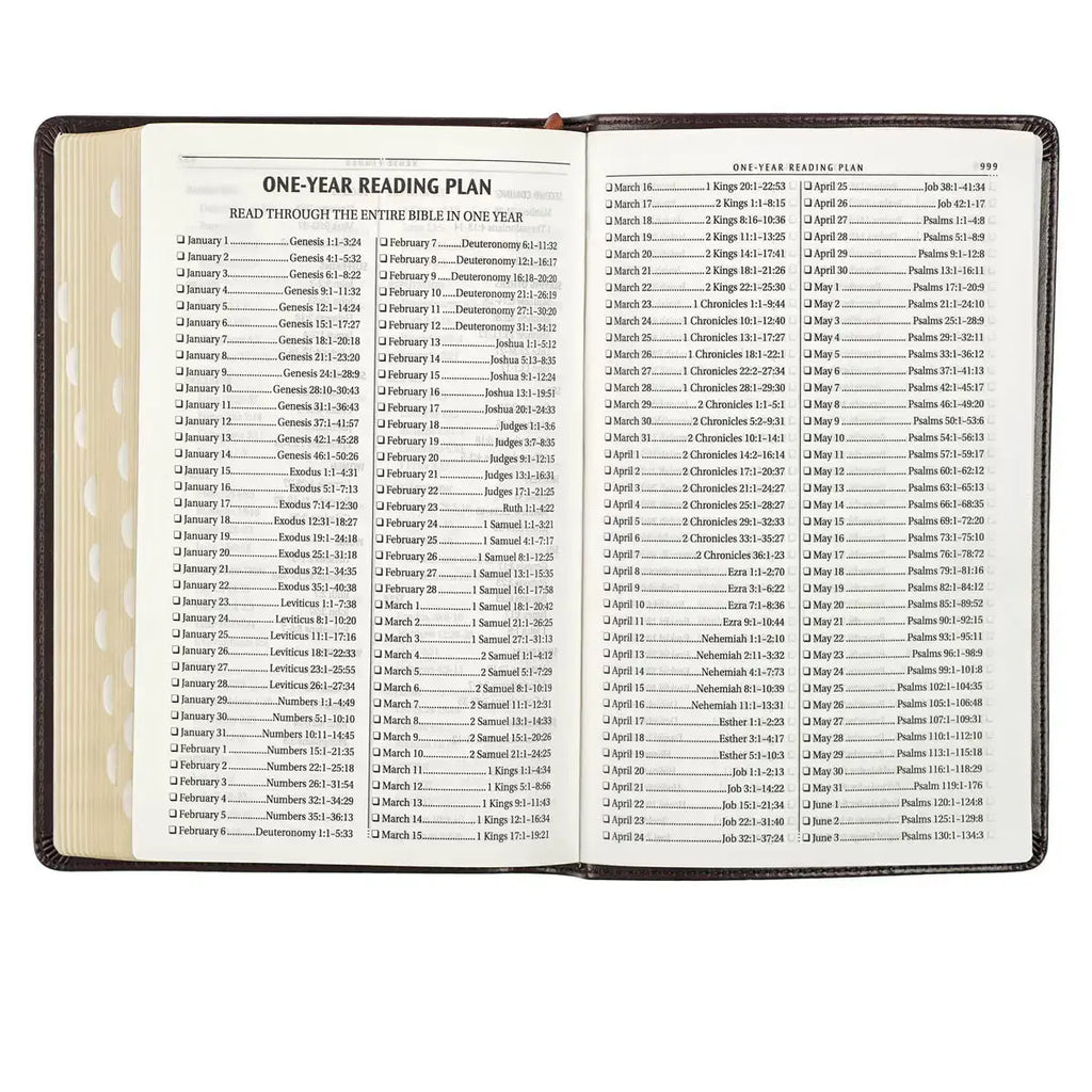 Dark Brown Faux Leather King James Version Deluxe Gift Bible with Thumb Index