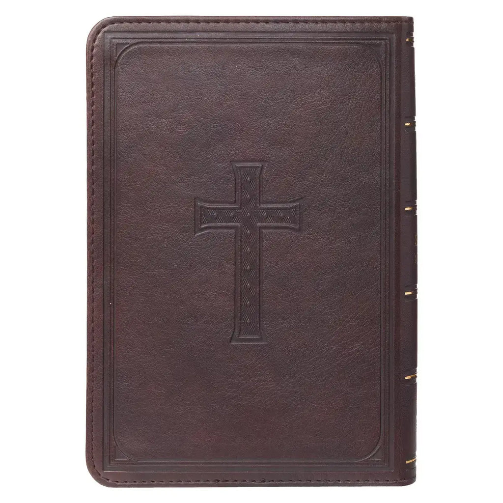 Dark Brown Faux Leather Large Print Compact King James Version Bible