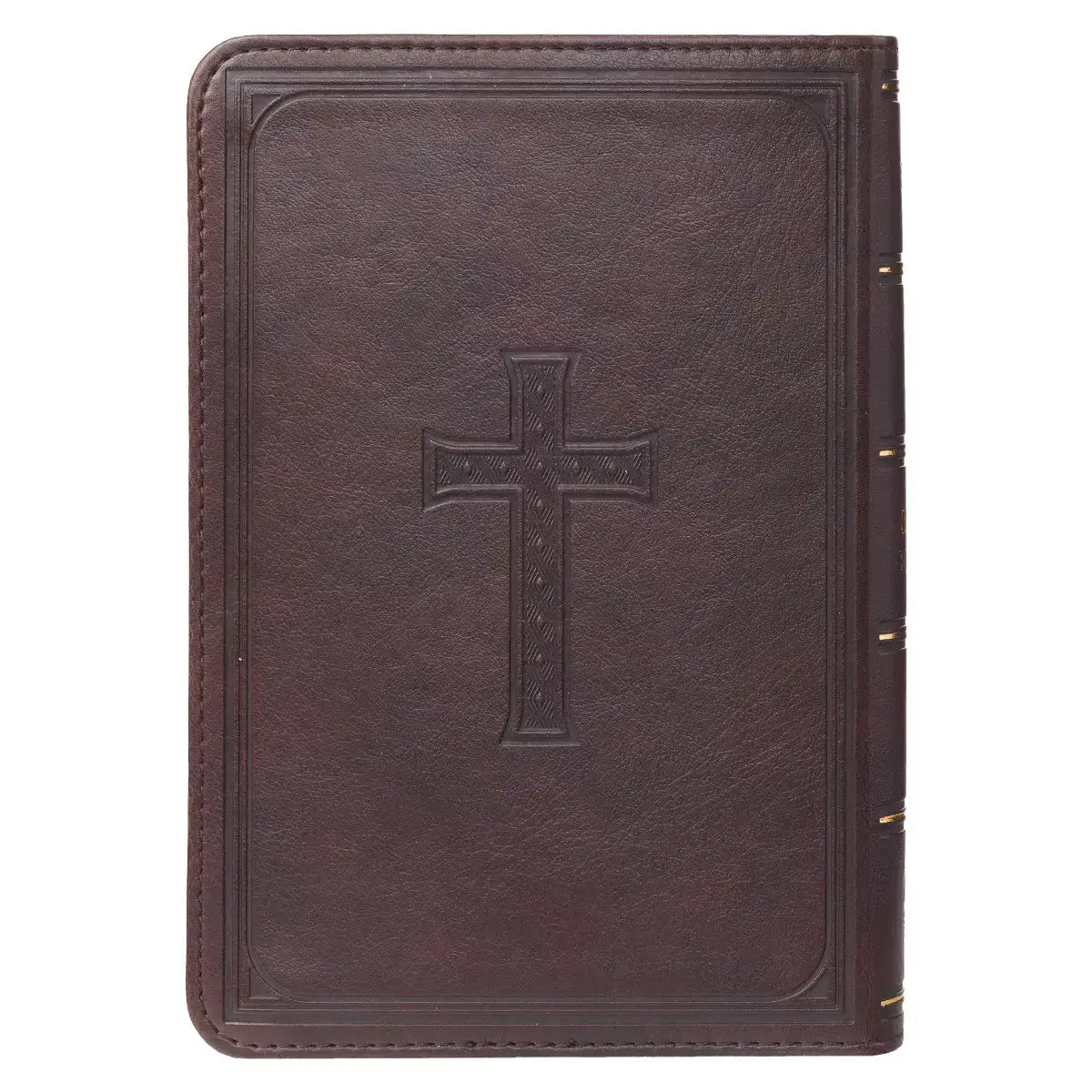 Dark Brown Faux Leather Large Print Compact King James Version Bible