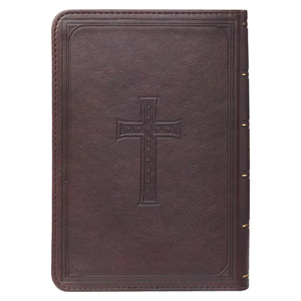 Dark Brown Faux Leather Large Print Compact King James Version Bible