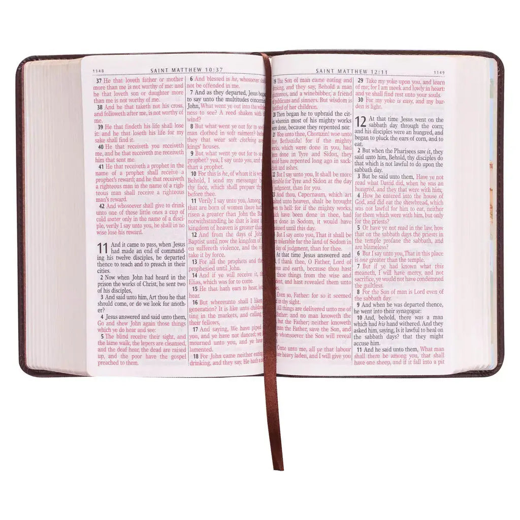 Dark Brown Faux Leather Large Print Compact King James Version Bible
