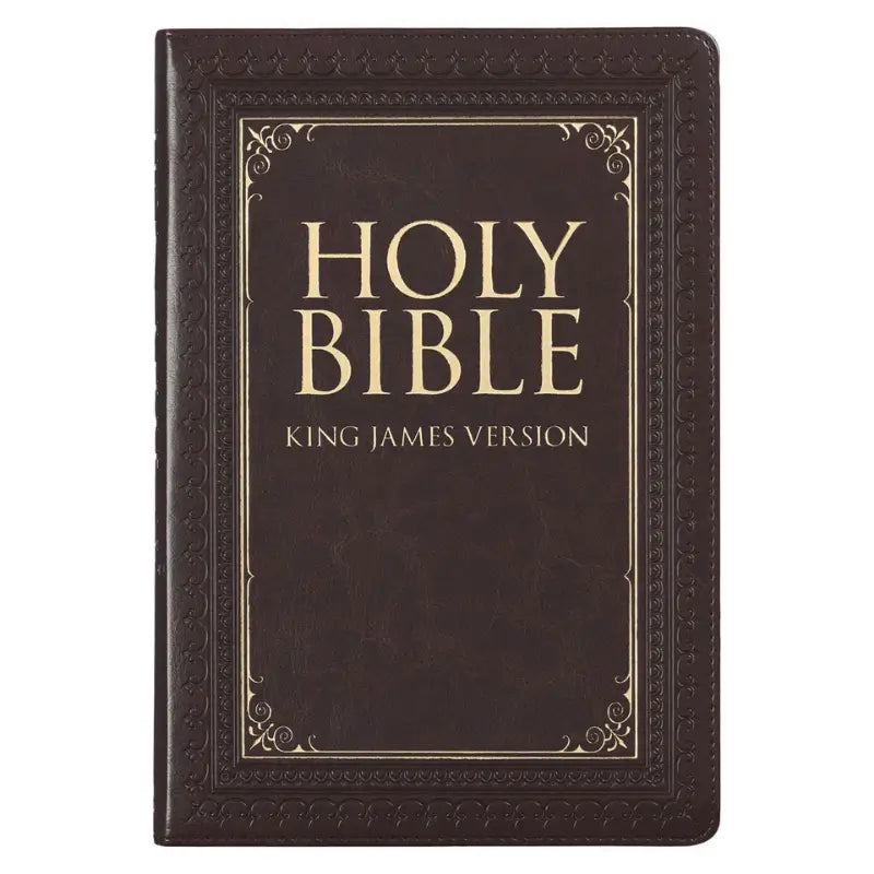 Dark Brown Faux Leather Large Print Thinline King James Version Bible with Thumb Index