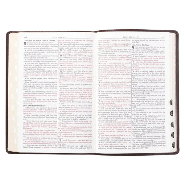 Dark Brown Faux Leather Large Print Thinline King James Version Bible with Thumb Index