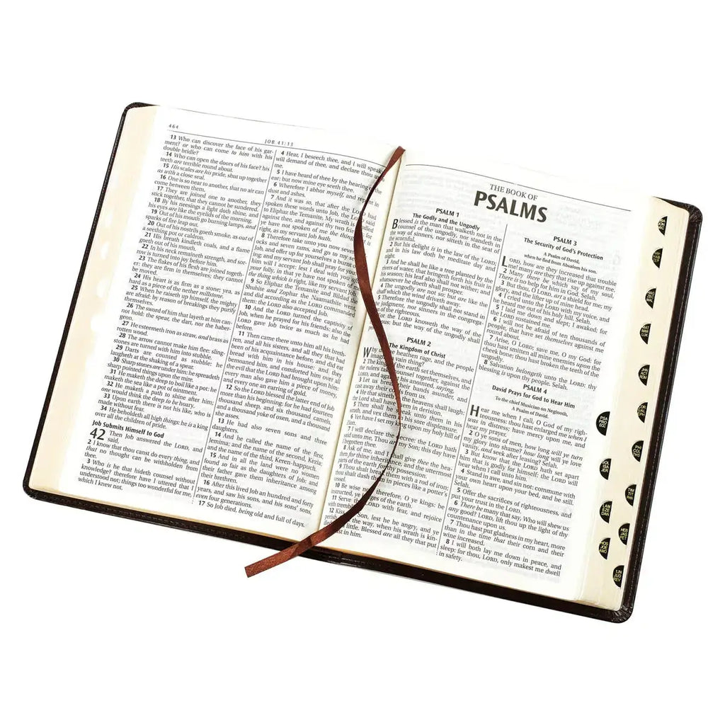 Dark Brown Faux Leather Large Print Thinline King James Version Bible with Thumb Index