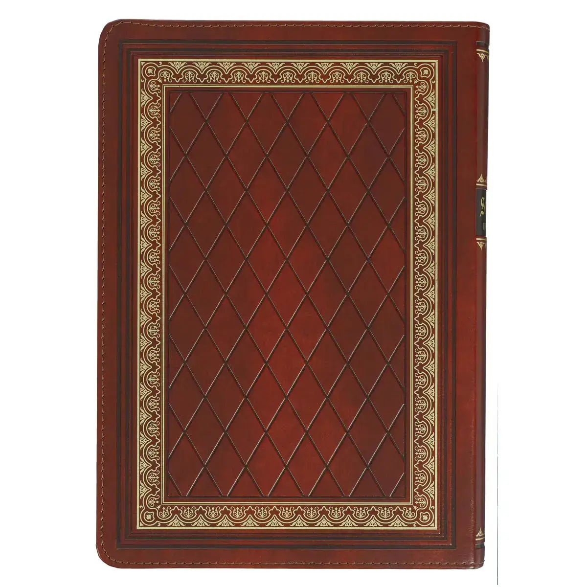Diamond Grid Saddle Tan Faux Leather King James Version Study Bible with Thumb Index Secondary image
