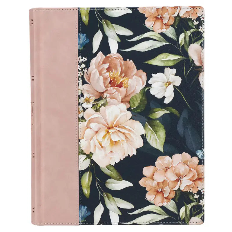 Dusty Peach Faux Leather Hardcover Large Print King James Version Note-taking Bible Main image