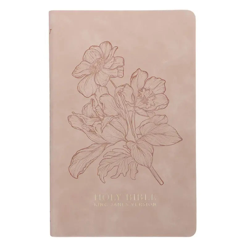 Dusty Pink Floral Faux Leather King James Version Gift Edition Bible