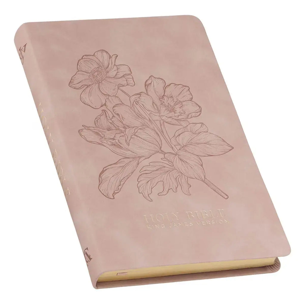 Dusty Pink Floral Faux Leather King James Version Gift Edition Bible