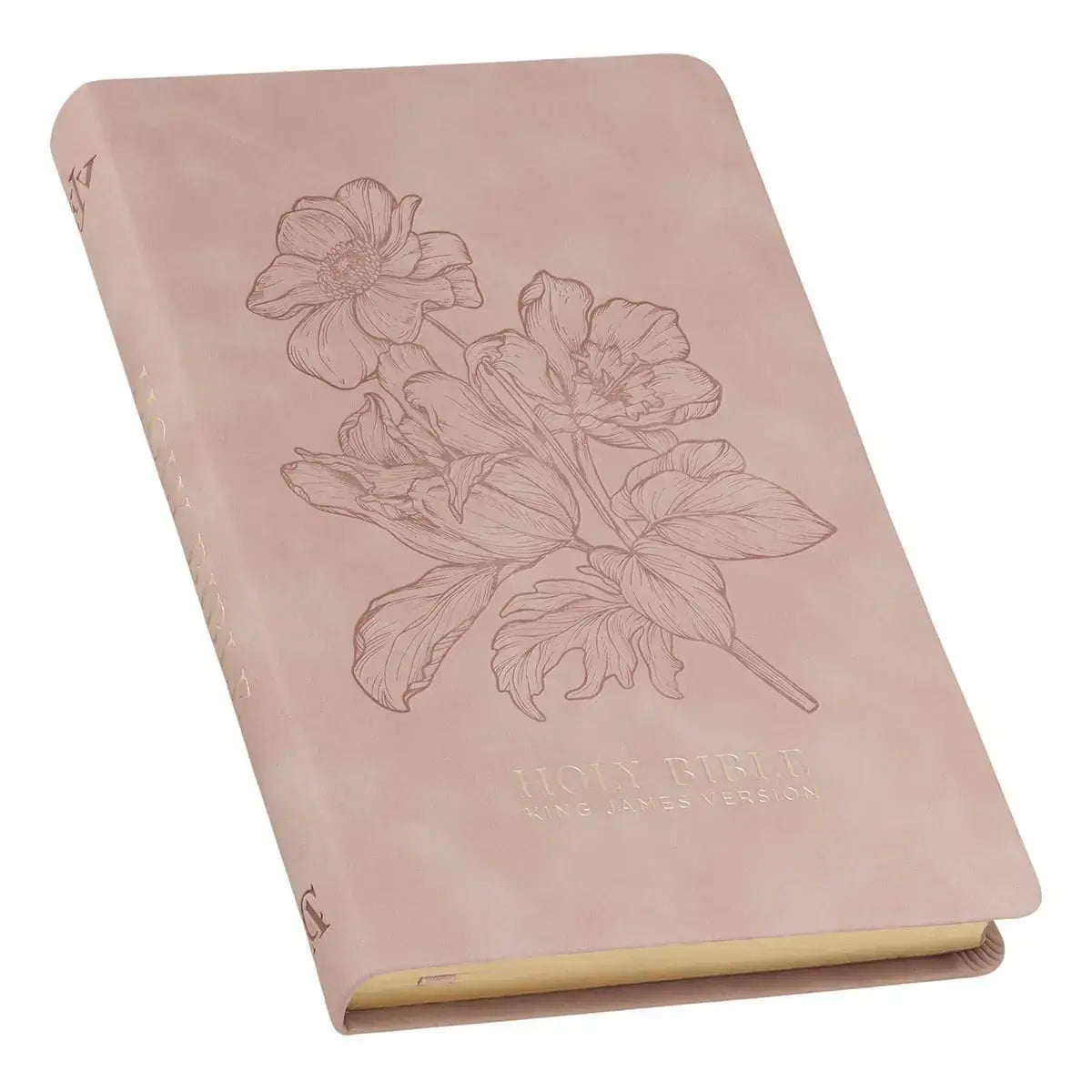 Dusty Pink Floral Faux Leather King James Version Gift Edition Bible