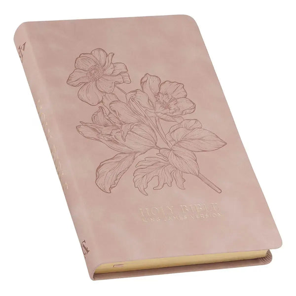 Dusty Pink Floral Faux Leather King James Version Gift Edition Bible