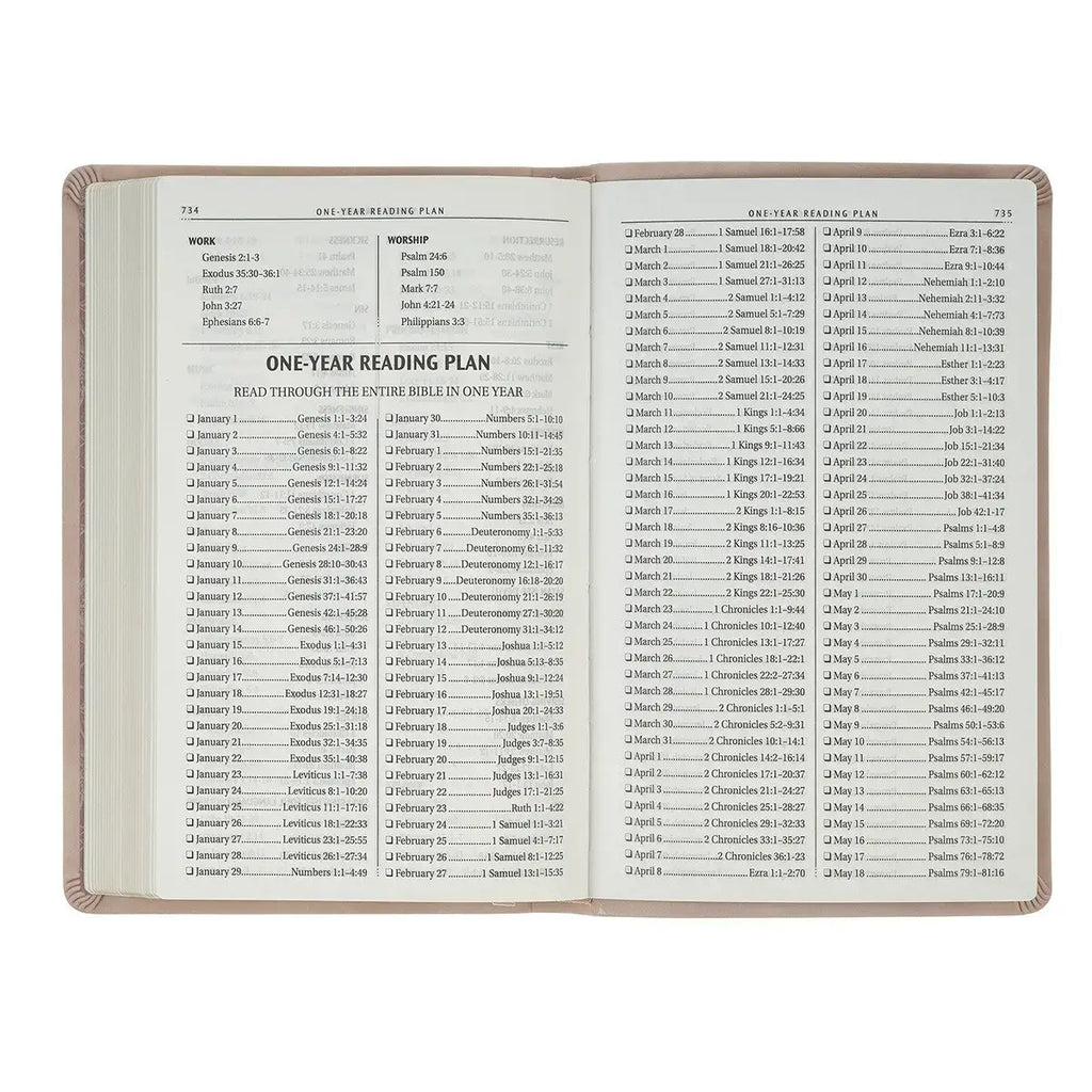 Dusty Pink Floral Faux Leather King James Version Gift Edition Bible