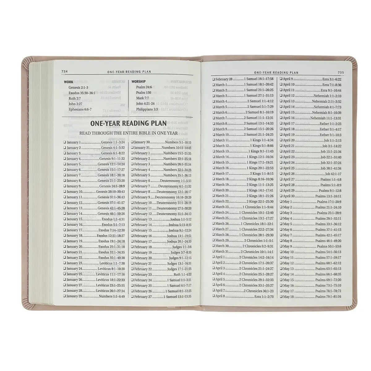 Dusty Pink Floral Faux Leather King James Version Gift Edition Bible