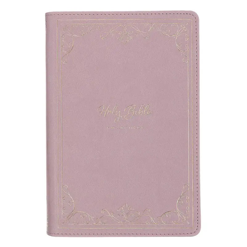 Dusty Rose Faux Leather Personal-Size Giant Print Compact King James Version Bible