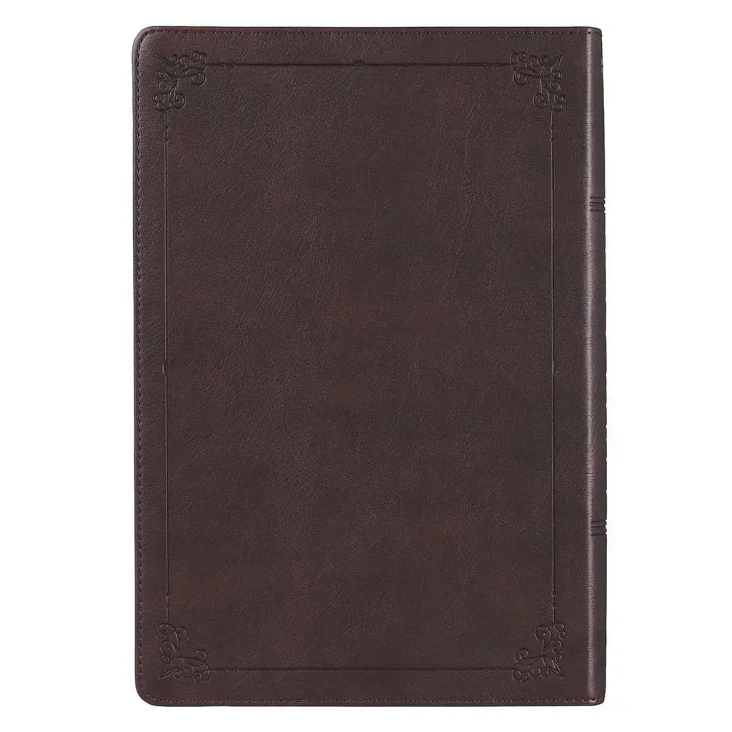 Espresso Brown Faux Leather Giant Print Full-size King James Version Bible with Thumb Index