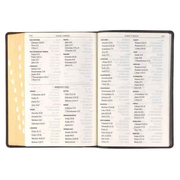 Espresso Brown Faux Leather Giant Print Full-size King James Version Bible with Thumb Index