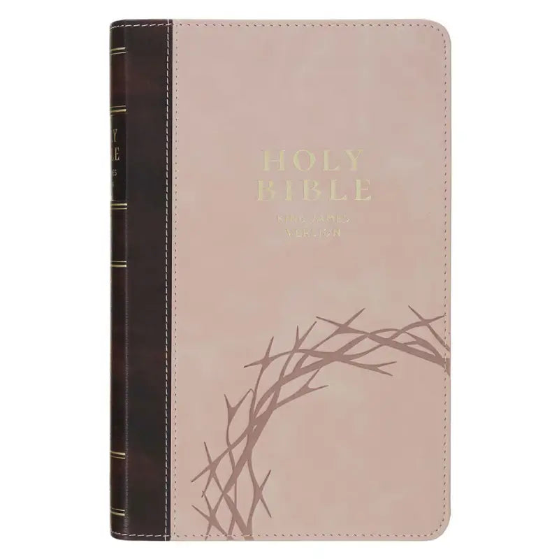 Espresso & Pink Faux Leather Giant Print King James Version Bible with Thumb Index Main image