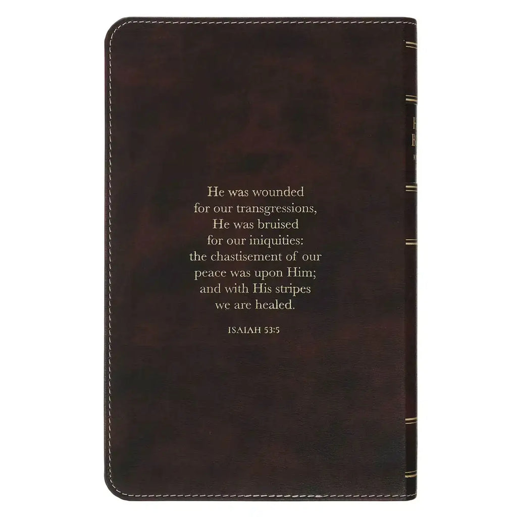 Espresso & Pink Faux Leather Giant Print King James Version Bible with Thumb Index